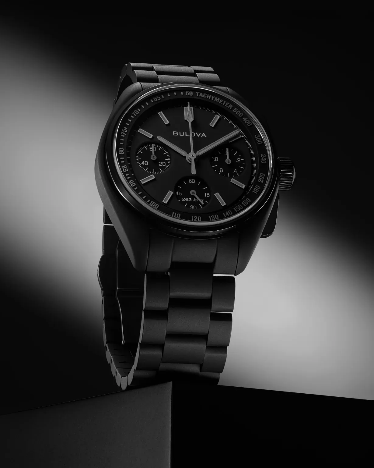 Black Dial Stainless Steel Bracelet Lunar Pilot Black Hole 98A335